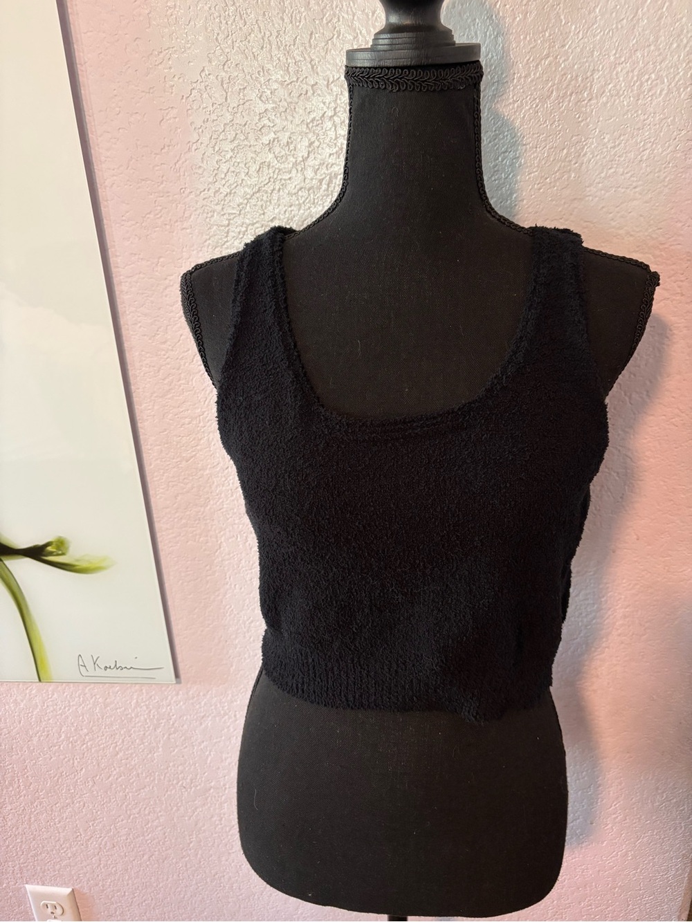Soft black crop top shirt size large
